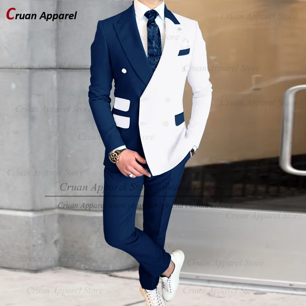 Formal Suit Sets For Men Daily Banquet Business Outfits Wedding Party Groomsman Tailor-made Slim Fit Blazer Pants Two Pieces