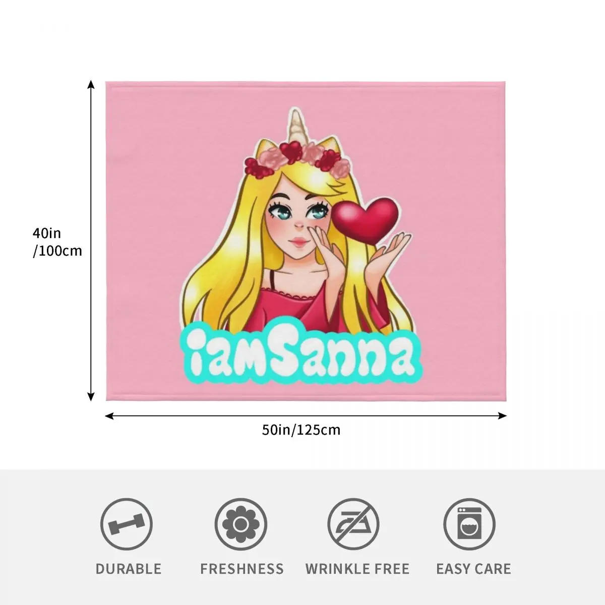 iamSanna يحب يونيكورنز الوردي رمي بطانية أشعث الزخرفية الحرارية للسفر بطانيات رقيقة #4