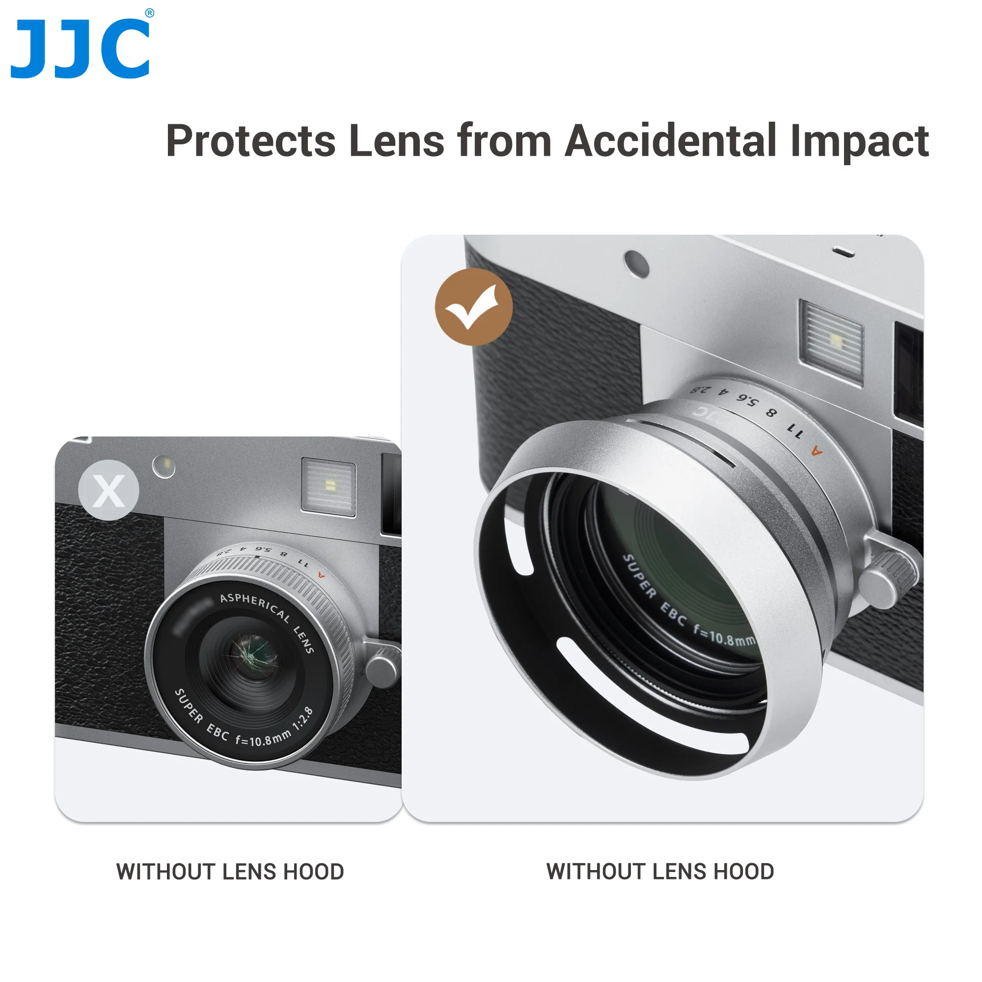 Металлическая бленда JJC с переходным кольцом фильтра 37 мм для FUJIFILM X Half Lens Cap Shade FUJI X Защитные аксессуары для полуобъектива