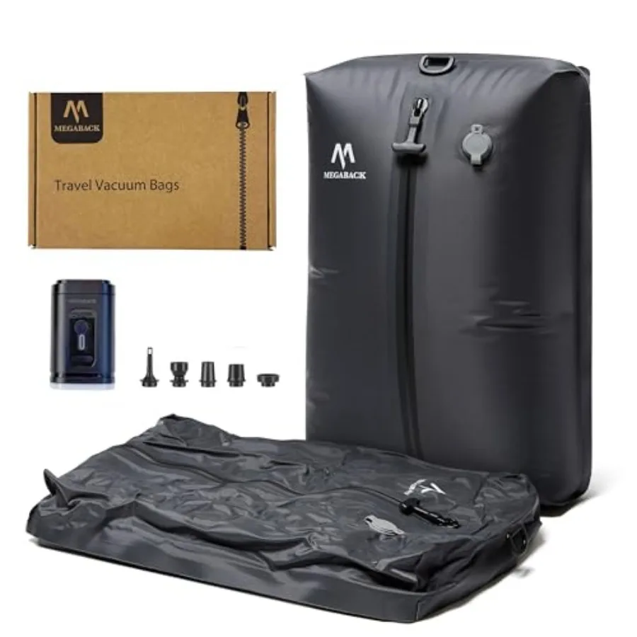 

Vacuum Bags for Travel IP67 Reusable Vacuum Seal Bags for Clothing with Electric Pump Vacuum Seal Packing cube for Suitcases Ba