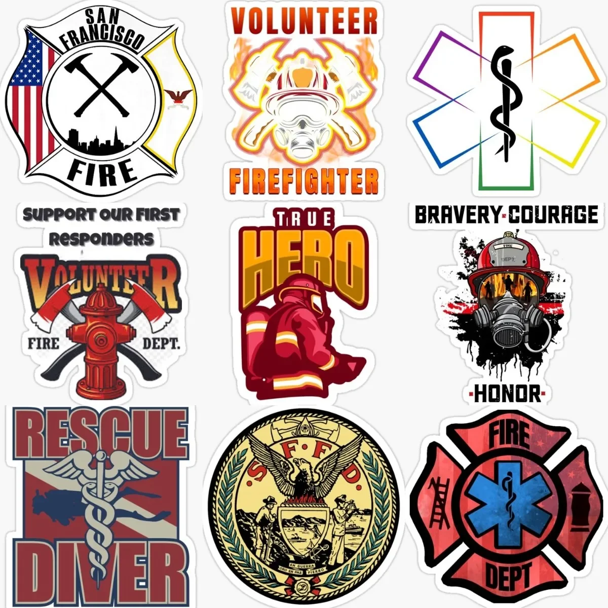 

EMT EMS Firefighter Fire Creative PVC Sticker for Decorate Car Truck Motorcycle Room Van Bumper Wall Off-road Decal Accessories