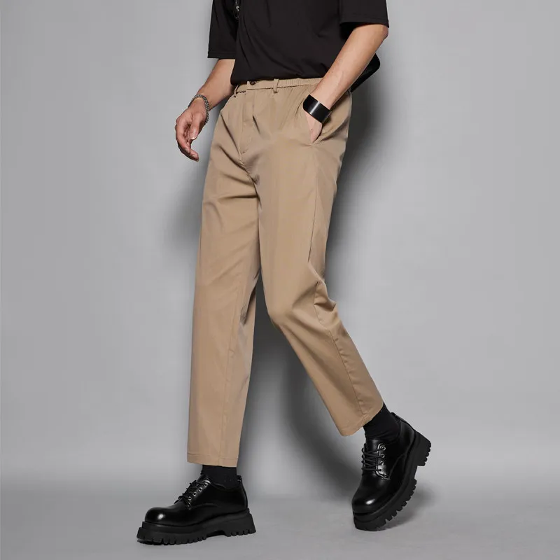 High Quality Spring and Summer Designer British Hong Style Fabric Simple All-Match Cropped Casual Tapered Suit Pants