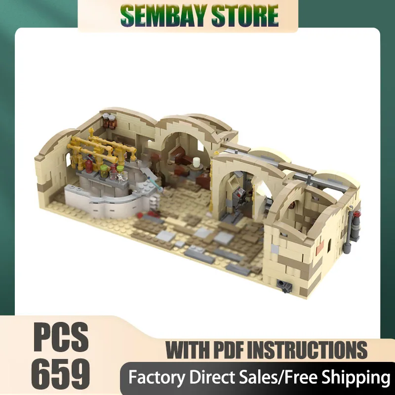 

Звездная модель фильма Moc, строительные кирпичи, модульный игровой набор, модель, технологические блоки, рождественские игрушки «сделай сам», строительные подарки