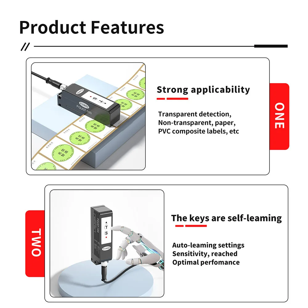 FGU07-100 Transparent self-adhesive semi-transparent labeling machine capacitive label sensor
