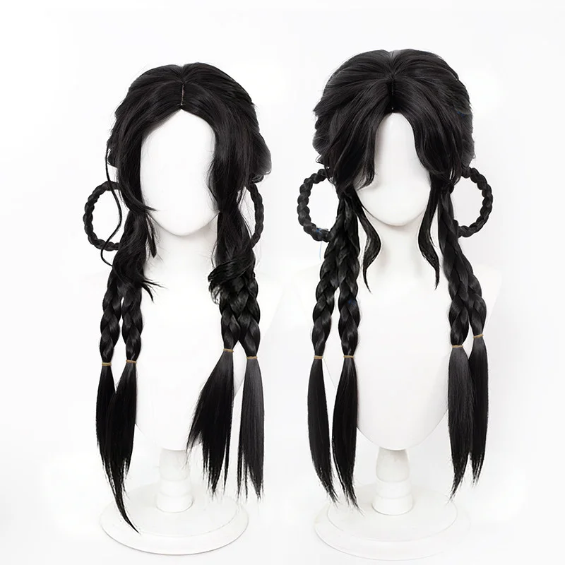 Game Where Winds Meet Young Master Volwassen Cosplay Pruik Zwart Lang Haar Hittebestendige Synthetische Pruiken Halloween Carnaval Party Prop