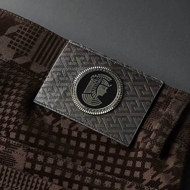 

Осенне-зимние замшевые мужские брюки с объемным потертым цветком по индивидуальному заказу, деловые повседневные мужские брюки