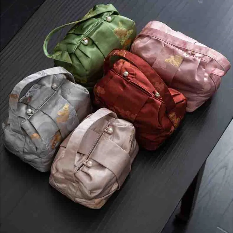 6Colors Outdoor Travel Tea Set Storage Bag Portable Home Bowl Storage Bag 1Pot 2Cups Storage Tea Bag Tea Set Tools 1PCS LH870