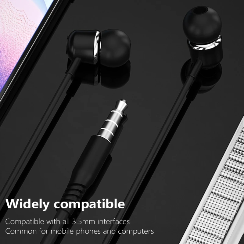 Noise Isolating Earphones 3.5mm Cable Control Headphones 14mm Speaker Driver Unit Corded Headsets Earbud for Cell Phones