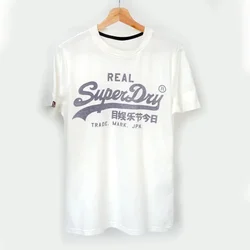 UK Superdry Extremely Dry Men's Women Summer Fashion Brand Printed Letter Short Sleeved T-shirt Cotton Round Neck Kid Size Shirt