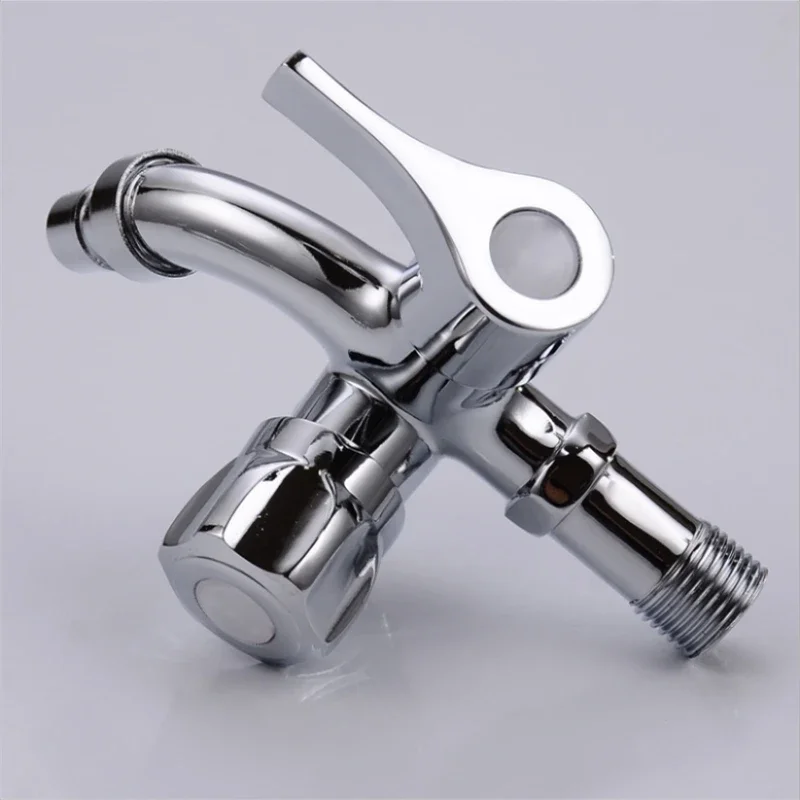 1pc Multi-function Faucet Double Faucet Quick Open Single Cold Bibcocks G1/2' Washing Machine Tap Double Using Bibcock Tap