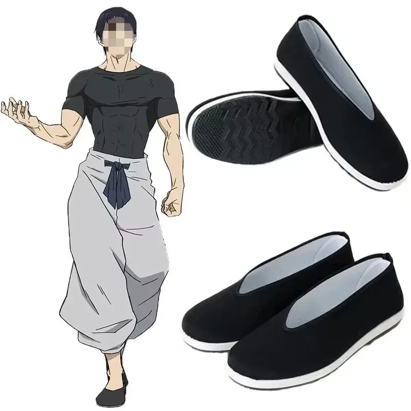 Chaussures de Cosplay Anime Jujutsu Kaisen Toji Fushiguro pour hommes et femmes, chaussures Kung Fu, chaussures de jeu de rôle de carnaval d'halloween, accessoires