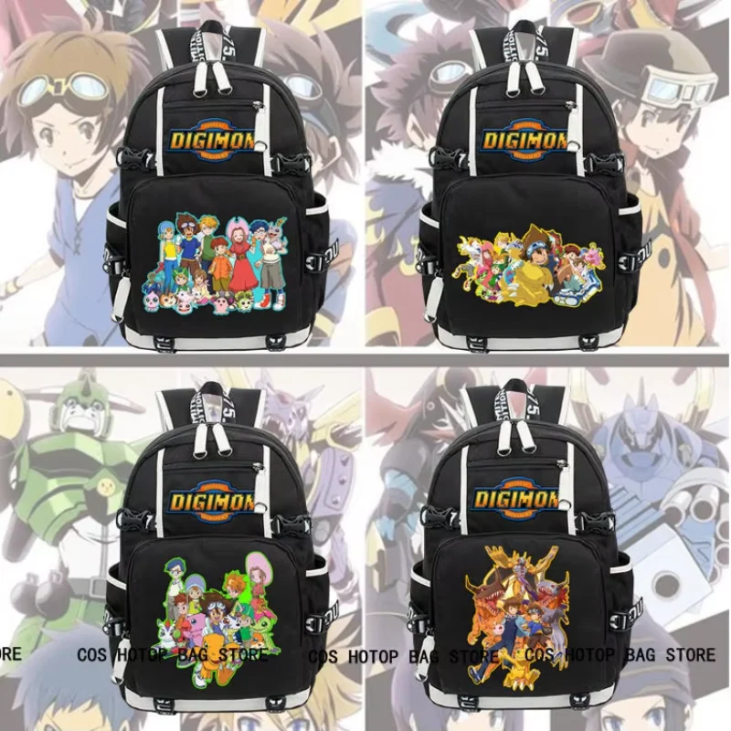 

New Unisex Anime Digimon Backpack Knapsack Black Packsack School Otaku Bags Knapsack Travel Bag Packsack