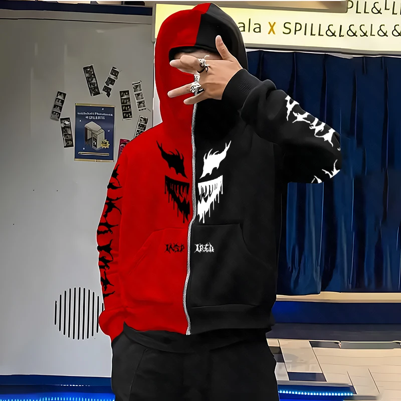 Бренд Supzxu, модная женская и мужская многослойная толстовка с капюшоном на молнии в стиле аниме, свободная посадка, уличный стиль, унисекс, модная пара