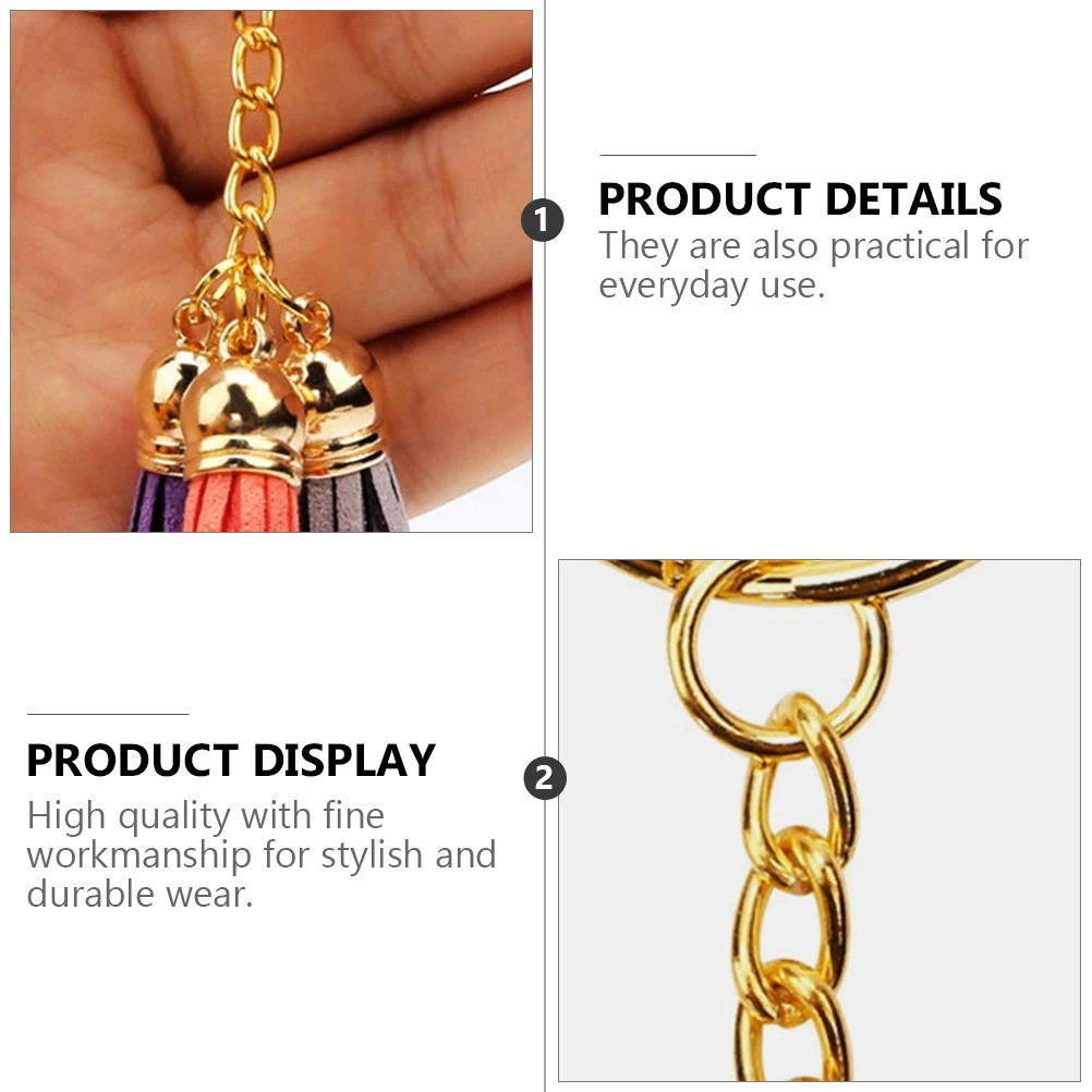 

50 Sets Tassel Keychain Metal Rings Accessories High Quality Workmanship Everyday Use Bag Car House Door Keys Jewelry