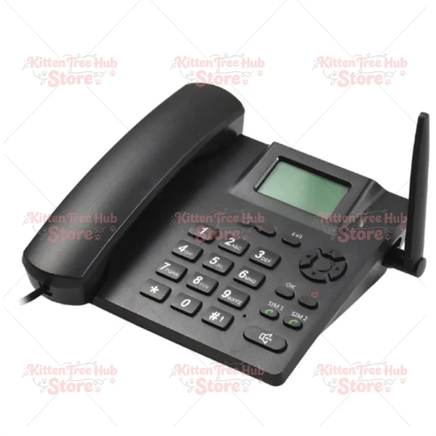 Fixed Wireless Landline Phone Desktop Telephone Support GSM 850/900/1800/1900MHZ Dual SIM Card 2G Cordless Phone with Antenna