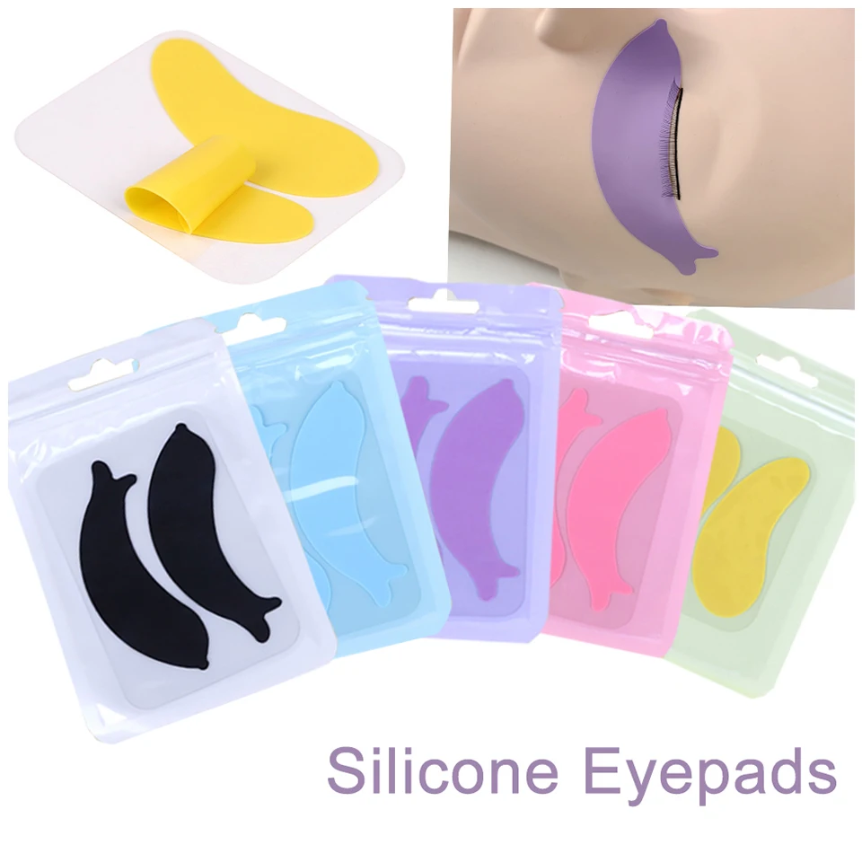 Colored Silicone Eye Pads Reusable Eyelash Extension Sticky Skincare Hydrogel Patches Under Eye Patches Makeup Mask Eyelash Pads