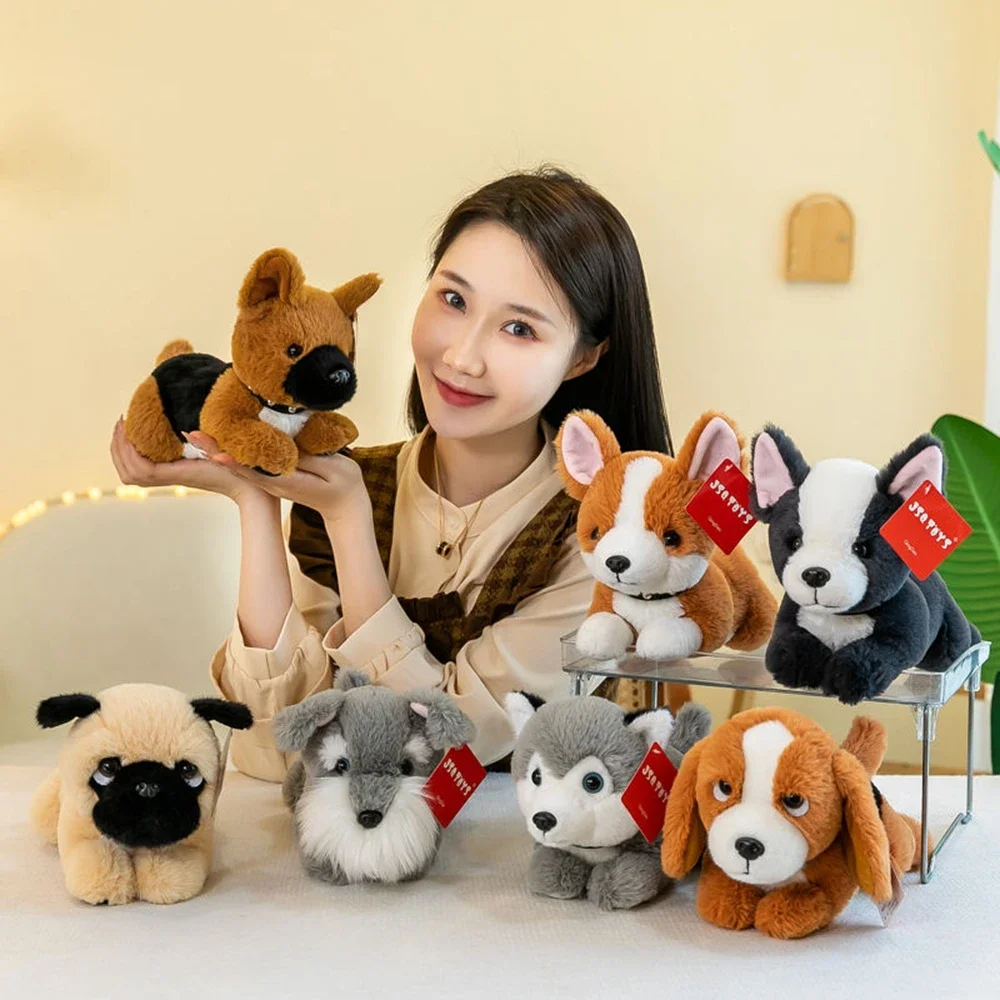 23CM Funny Party Dog Plush Toy Corgi Bulldog Husky Cute Super Soft Birthday Gift Doll Send Friends Kids Festive Decoration