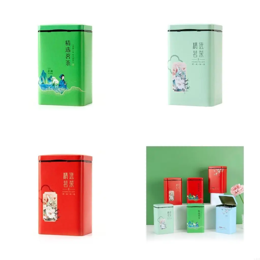 L43A Tea Tin Canister Metal Tins Empty Tin Box Coffee Spice Tin Metal Herb Jar Small Kitchen Canisters for Coffee Sugar Candy