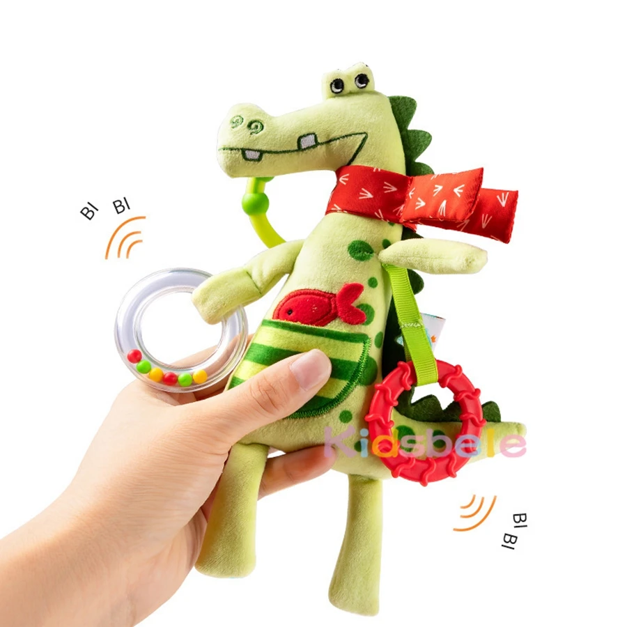 لعبة معلقة لعربة الأطفال مع حيوانات قطيفة، عضاضة خشخيشة |   لعبة مونتيسوري الحسية لحديثي الولادة لعبة أنشطة مقعد السيارة