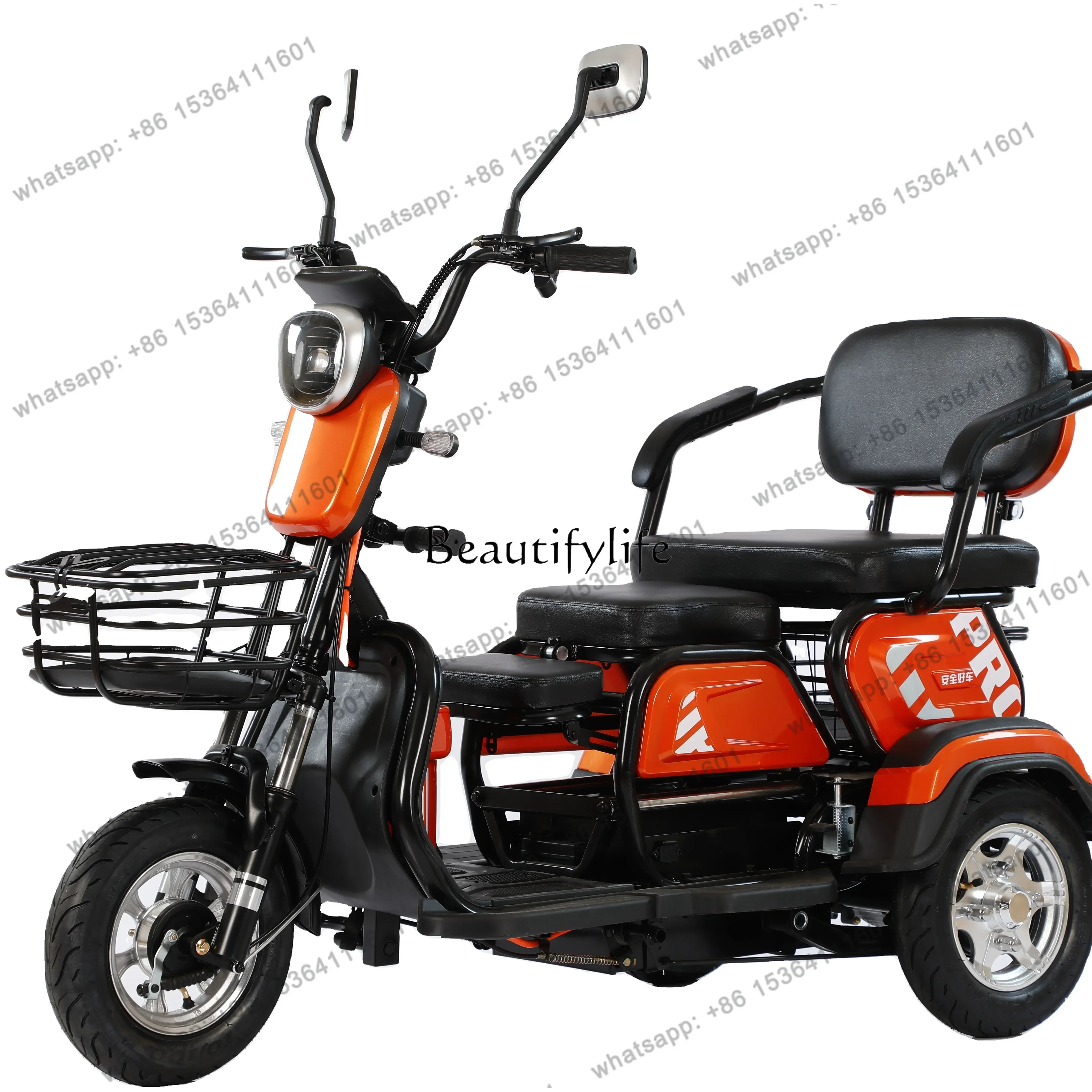 X4  Electric Tricycle for Adult trimotos 48V/60V Cheap Price Tricycle Wholesale Three Wheel