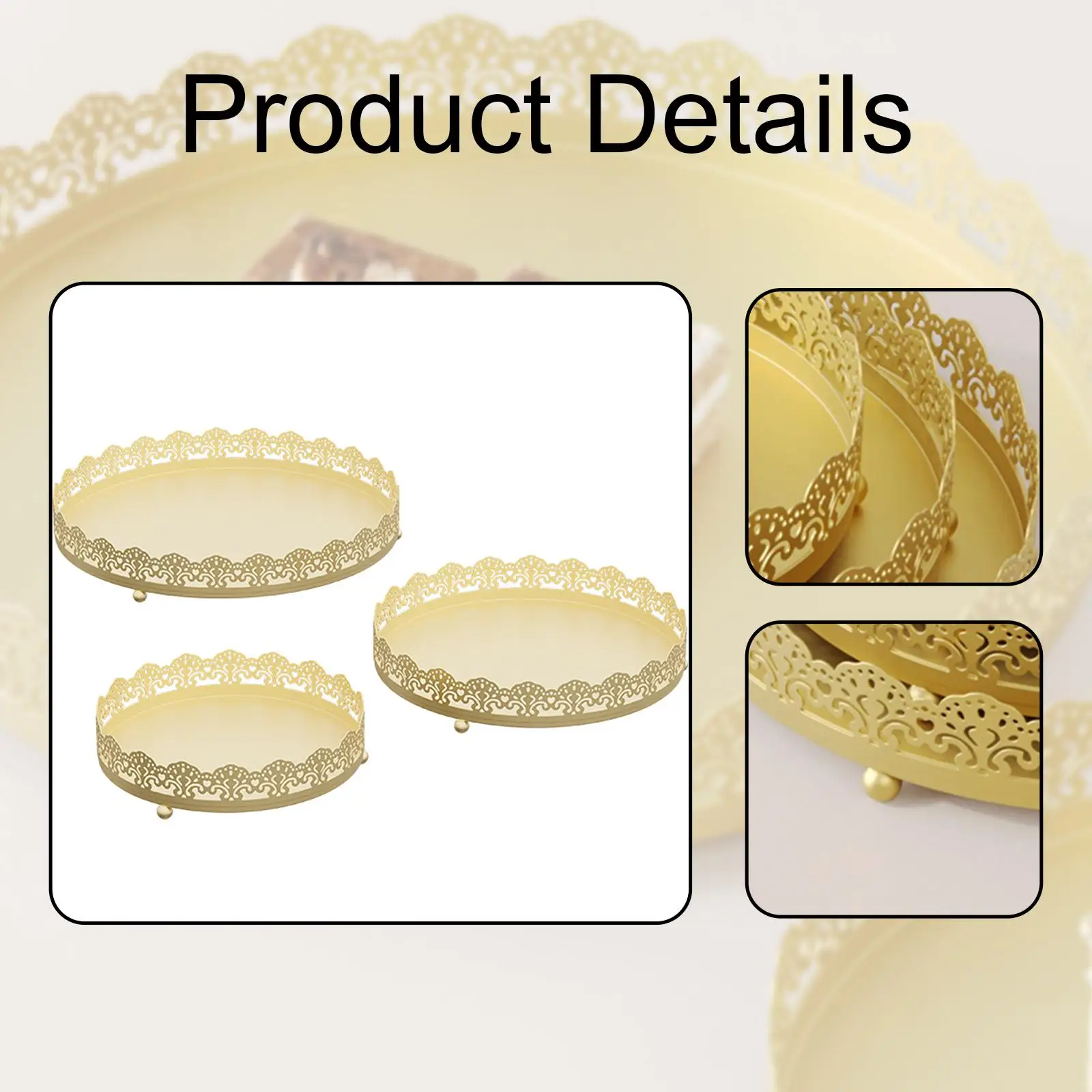 3Pcs Cake Display Trays Dessert Display Multipurpose Home Decor Cupcake Trays