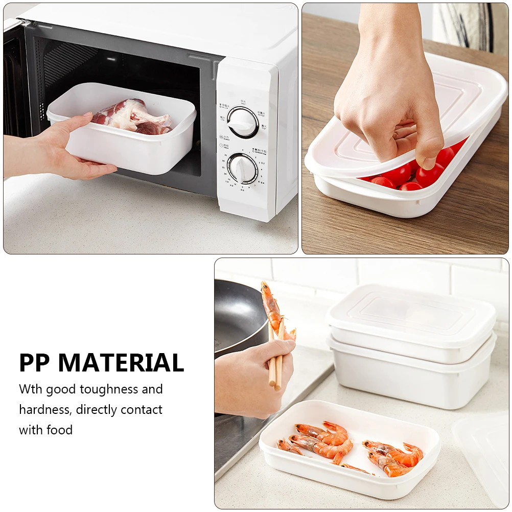 

4Pcs Food Storage Boxes Refrigerator Crisper Containers Sealed Kitchen Home PP PE Environmental Protection