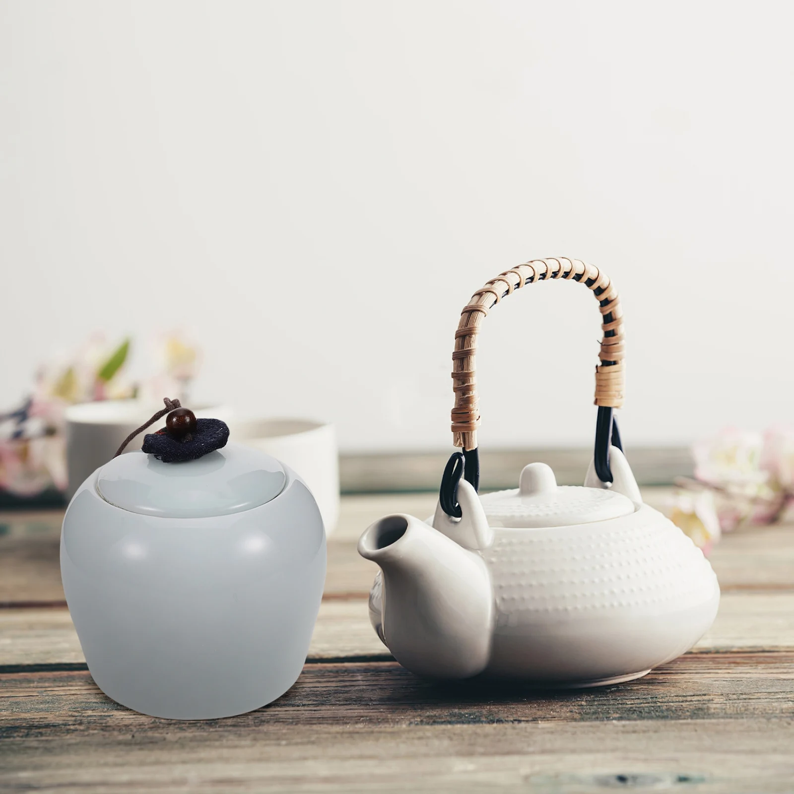 

260ml Ceramic Airtight Canister Sealed Tea Coffee Sugar Spice Storage Jar Kitchen Countertop Organizer Food Storage Jar with Lid