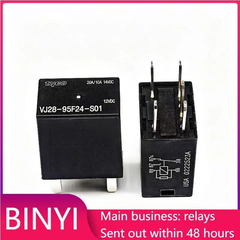 New 1pcs/lot VJ28-95F24-S01 DC12V 5Pin Automotive Relay 20A/10A 14VDC Plug-in Vehicle Control Relay For Headlight Fuel Pump