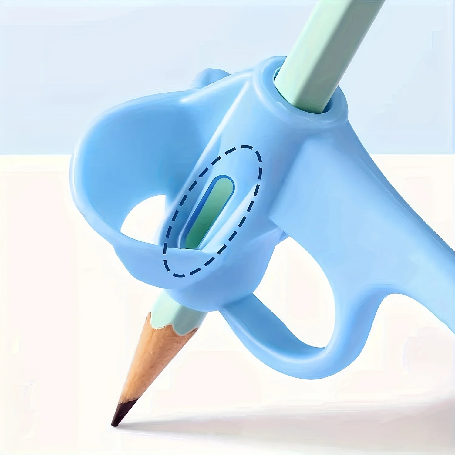 قطعة واحدة من مصححات قبضة قلم السيليكون - أداة ممارسة الكتابة اليدوية مع حاملات أقلام رصاص مطاطية ناعمة، تحسين الموقف وتصحيح الأخطاء