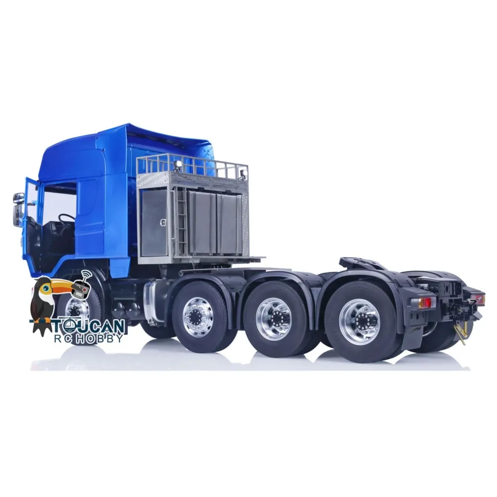 1/14 LESU chasis de Metal RC Tractor camión 8x8 RTR DIY pintado acabado Control remoto luces de sonido de coche para regalos de niños THZH1649