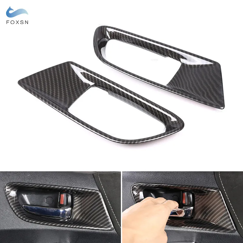 For Toyota 86 Subaru BRZ 2012 -2015 2016 2017 2018 2019 2020 ABS Carbon Fiber Texture Interior Door Panel Door Bowl Cover Trim