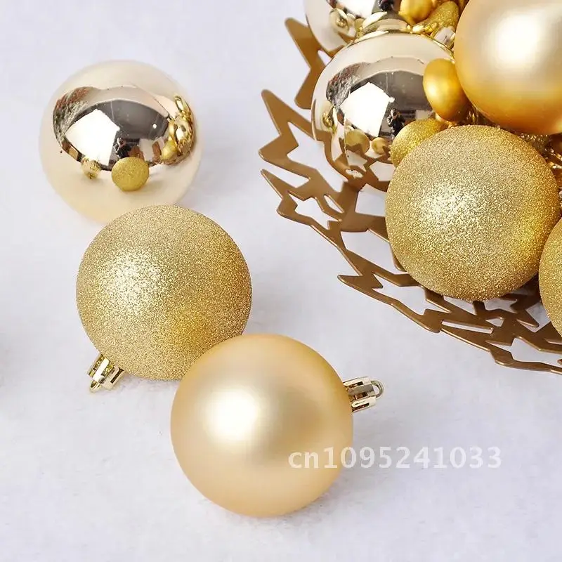 

24pcs Christmas Ball Black Gold Baubles Christmas Tree Hanging Navidad Wedding Noel Birthday For Decoration Party Home Ornament