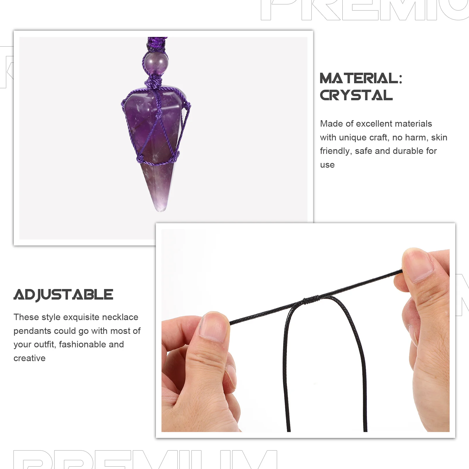 

Natural Crystal Neck Pendant Sweater Chain Clavicle Chain Elegant Decorative Necklace for Party Wedding Festival Women's Crystal