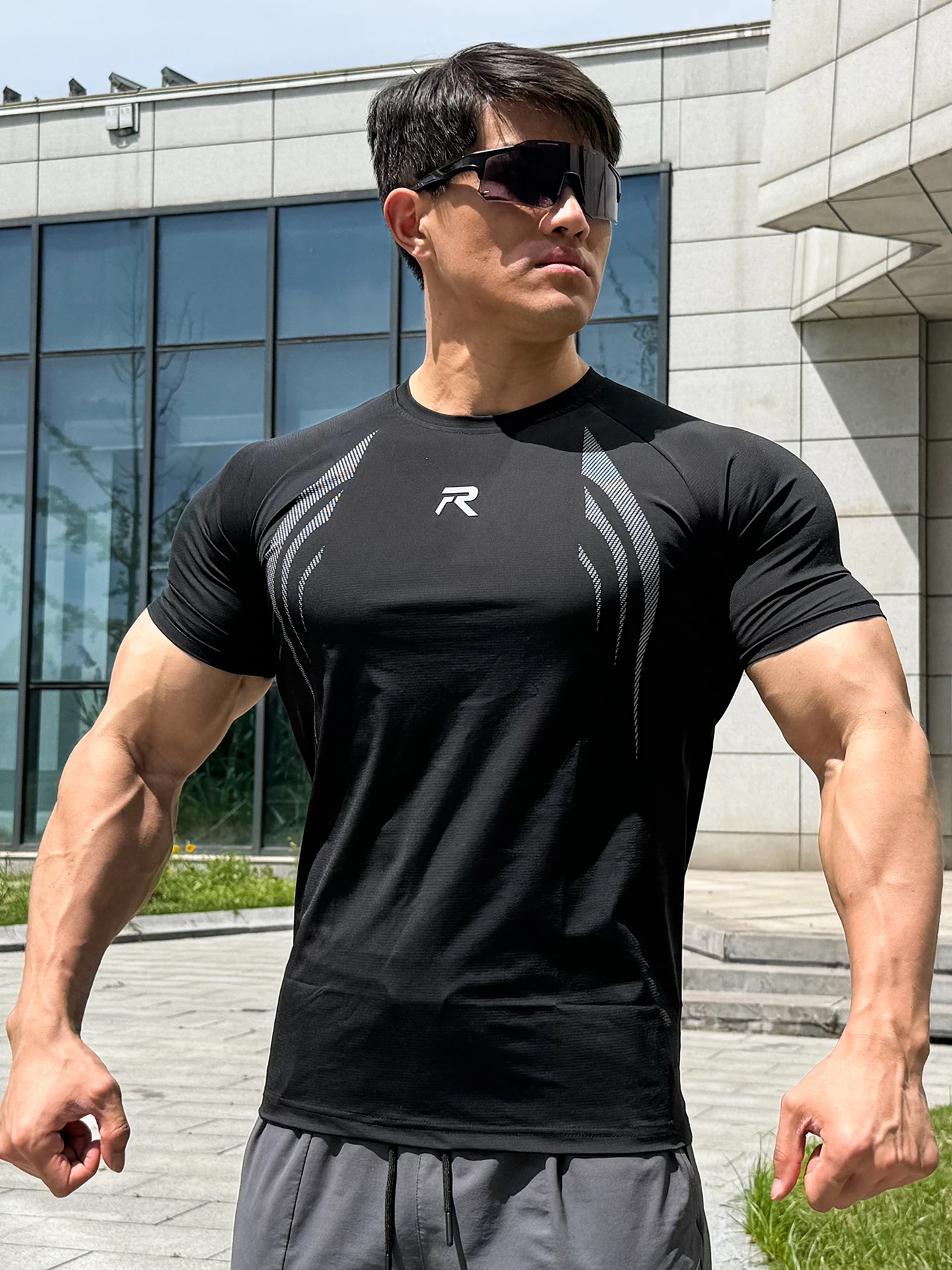 

Orgn Men's Training Sports T-Shirt Quick Dry Running Fitness Clothing Short Sleeve Compression Shirt Basketball Gym Workout Top