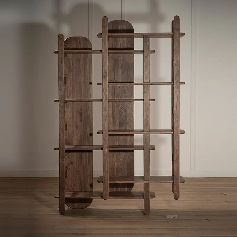 Copy and paste rack, living room solid wood bookshelf shelf, multi-layer display rack, original wabi sabi