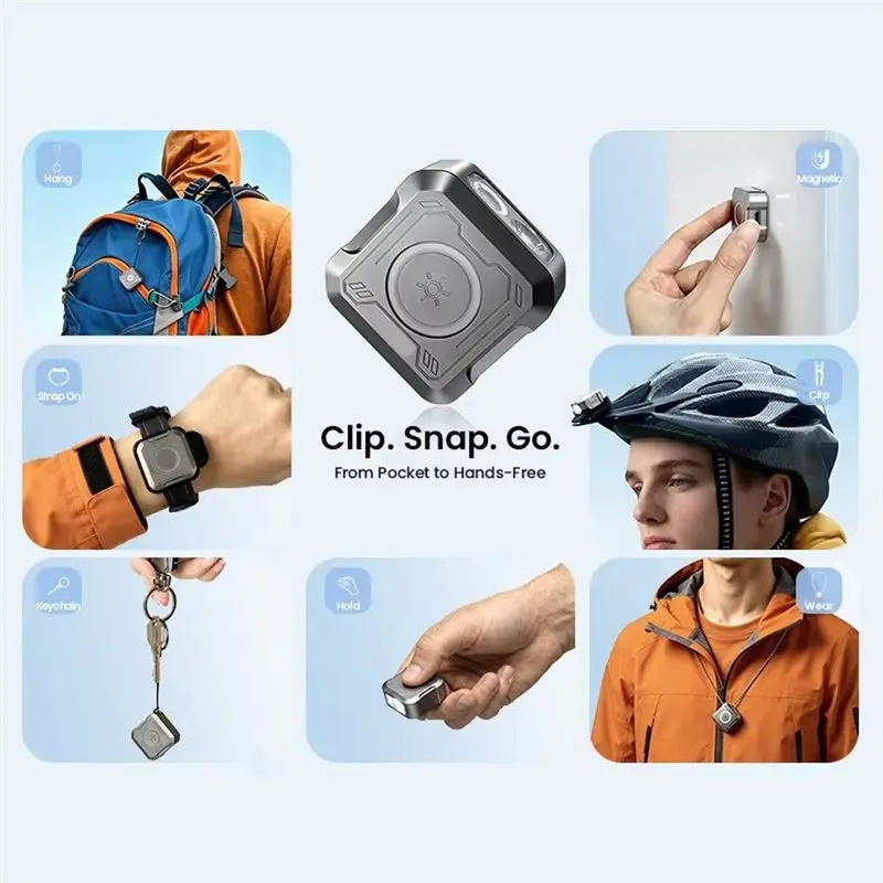GOOD-Pocket Flashlight 300Lm Light RGB Signal Ring Quick-Release Magnetic Wrist Keychain Torch