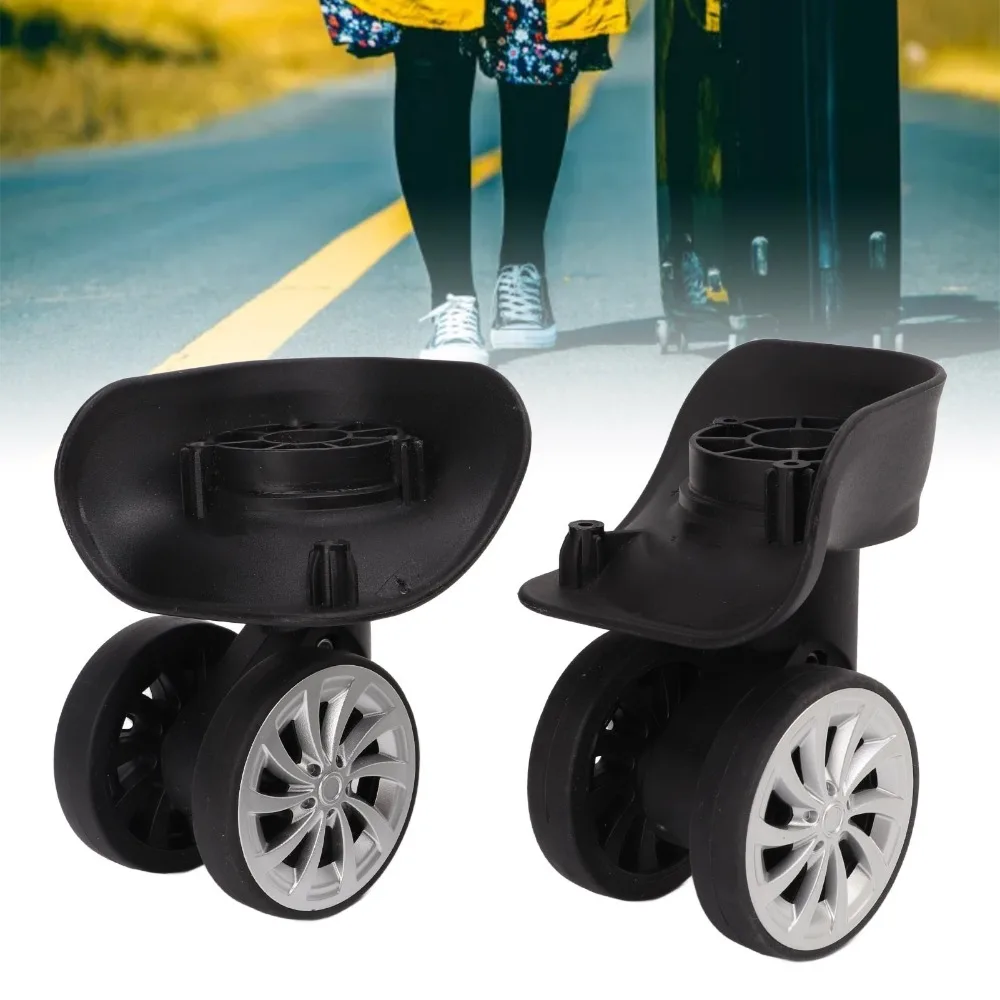 1 Pair Durable Rotatable Luggage Wheel Black Replacement Parts Luggage Caster Suitcase Caster Travel Suitcase