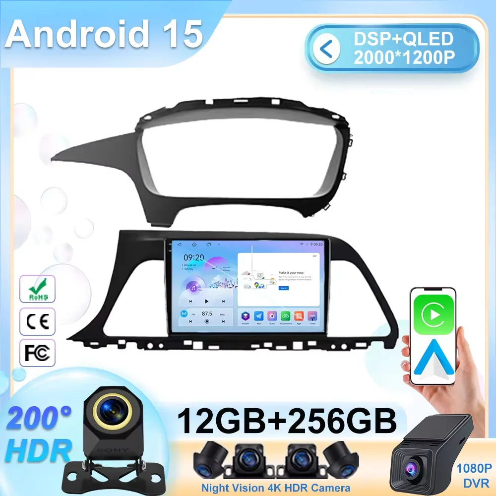 

Android 15 For Hyundai Sonata 7 LF 2014 - 2017 Screen BT Car Radio Multimedia Player Navigation GPS Head Unit WIFI NO 2din DVD