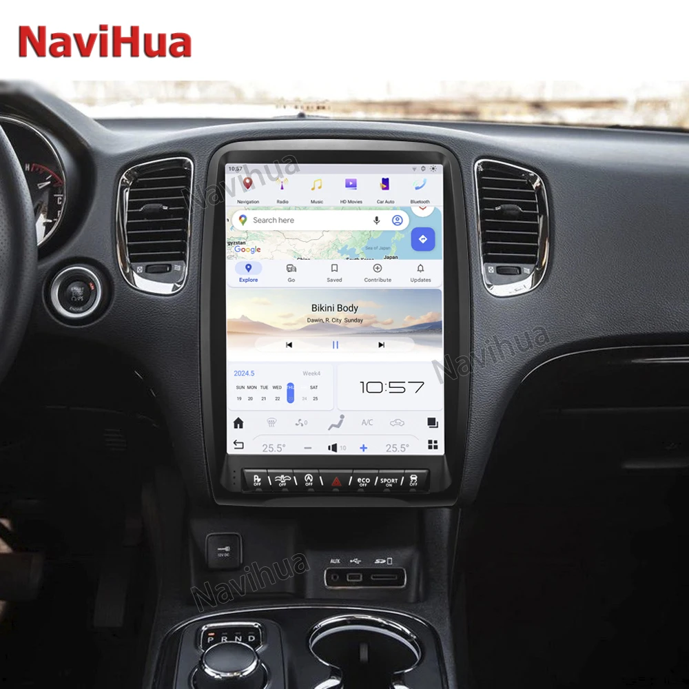 NaviHua Nowa 13,8-calowa radioodtwarzacz samochodowy z ekranem 2K z systemem Android do Dodge Durango 2014 2016, multimedialny Carplay, nawigacja GPS, jednostka główna