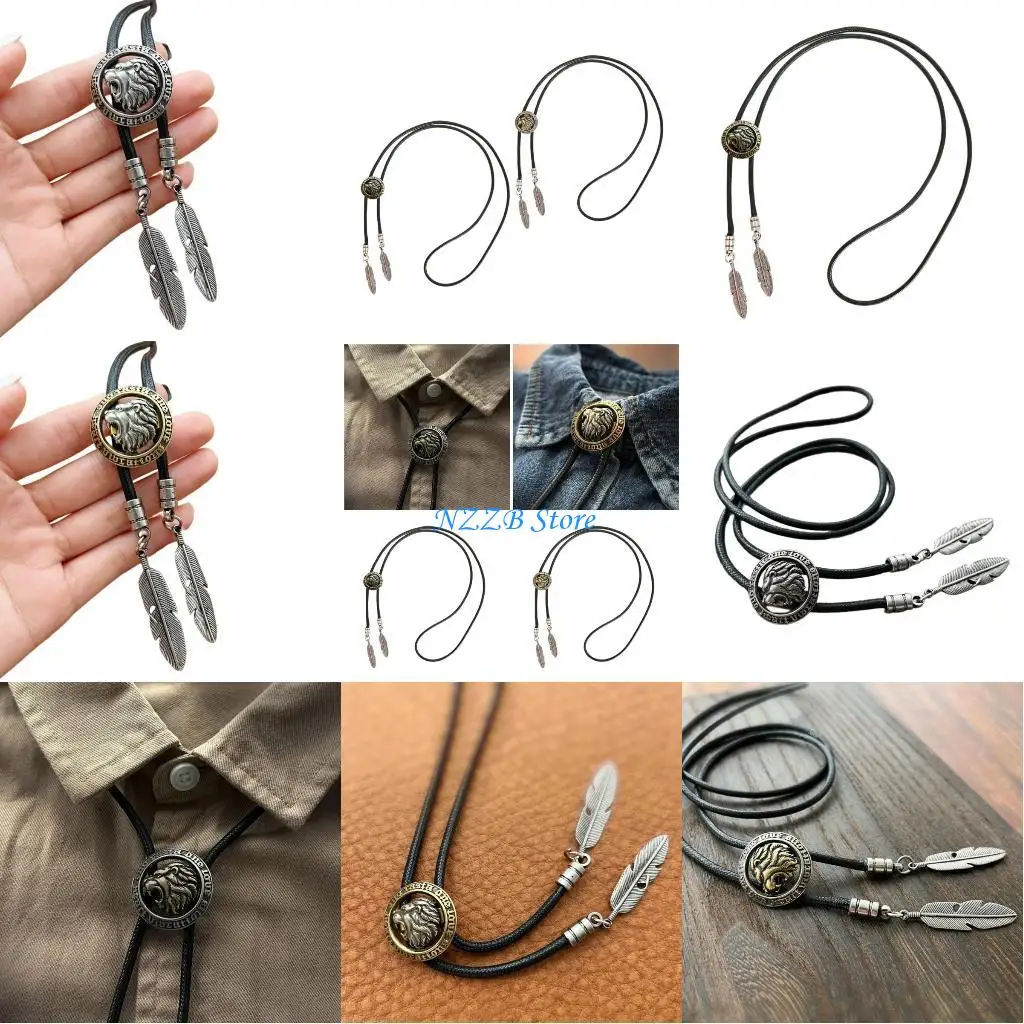

T21F Bolo Tie for Man Teen Banquets Western Cowgirl Sweater Shirt Decors Necktie