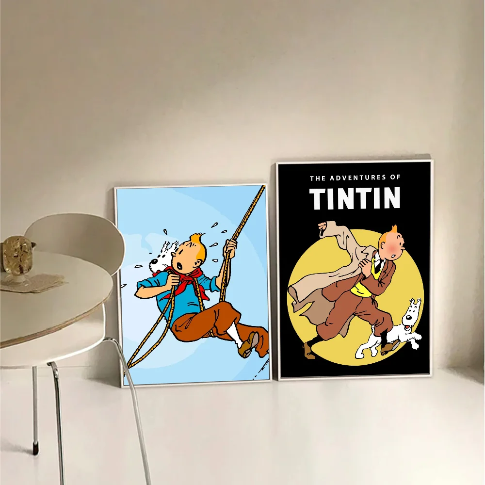 1 pz Tintins Adventure Poster Paper Print Home soggiorno camera da letto ingresso Bar ristorante Cafe Art Painting Decoration