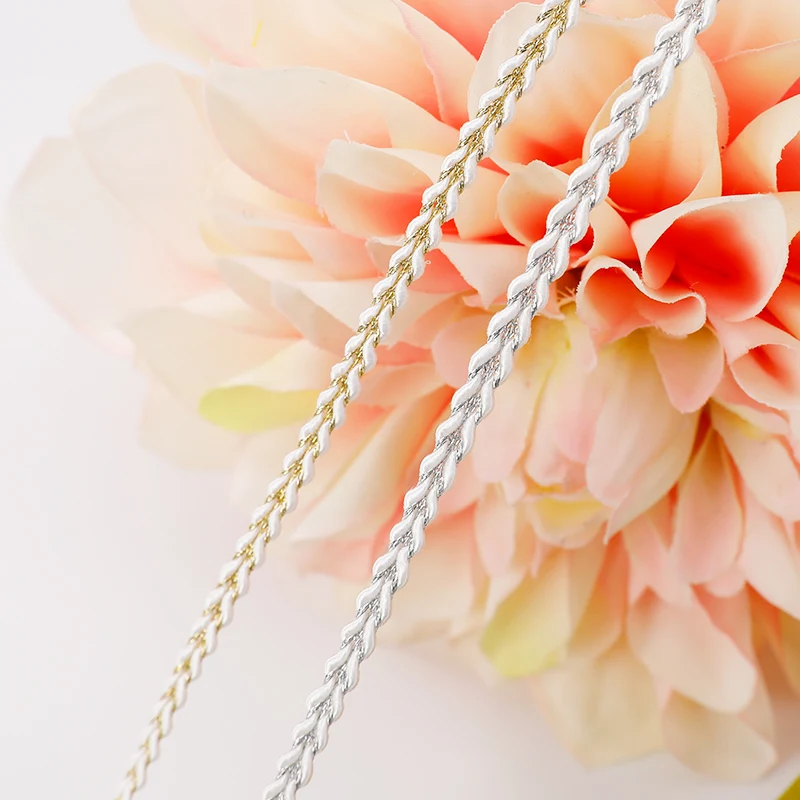 5Meters/16.4Ft Each Pack New Lace Belt Clothing Accessories DIY Crafts Party Dress Ribbon 0.4cm Braided Rope Lace