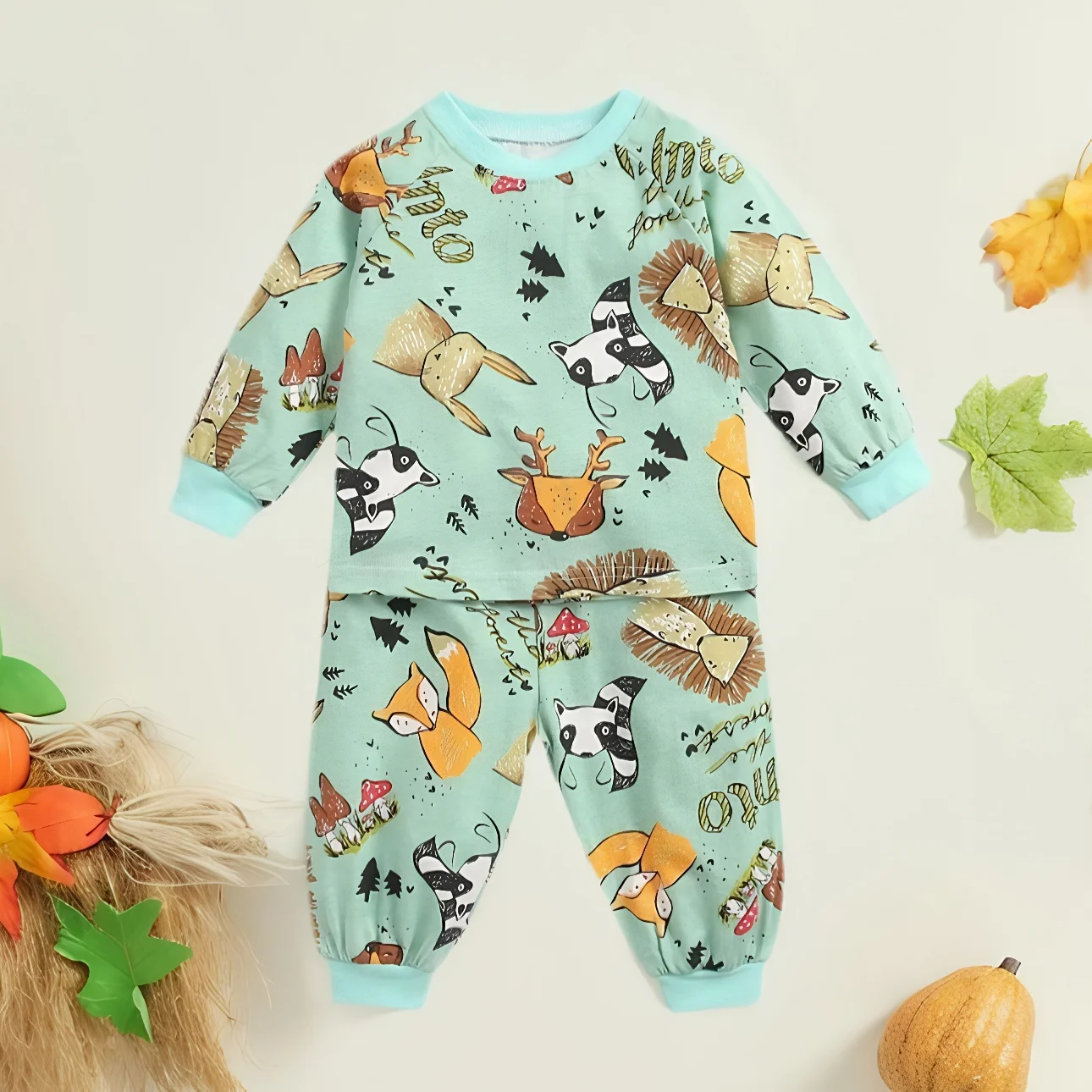 Baby Jungen Mädchen Kleidung Sets Tiere Baumwolle Casual Tops + Hosen 2 Stücke Herbst