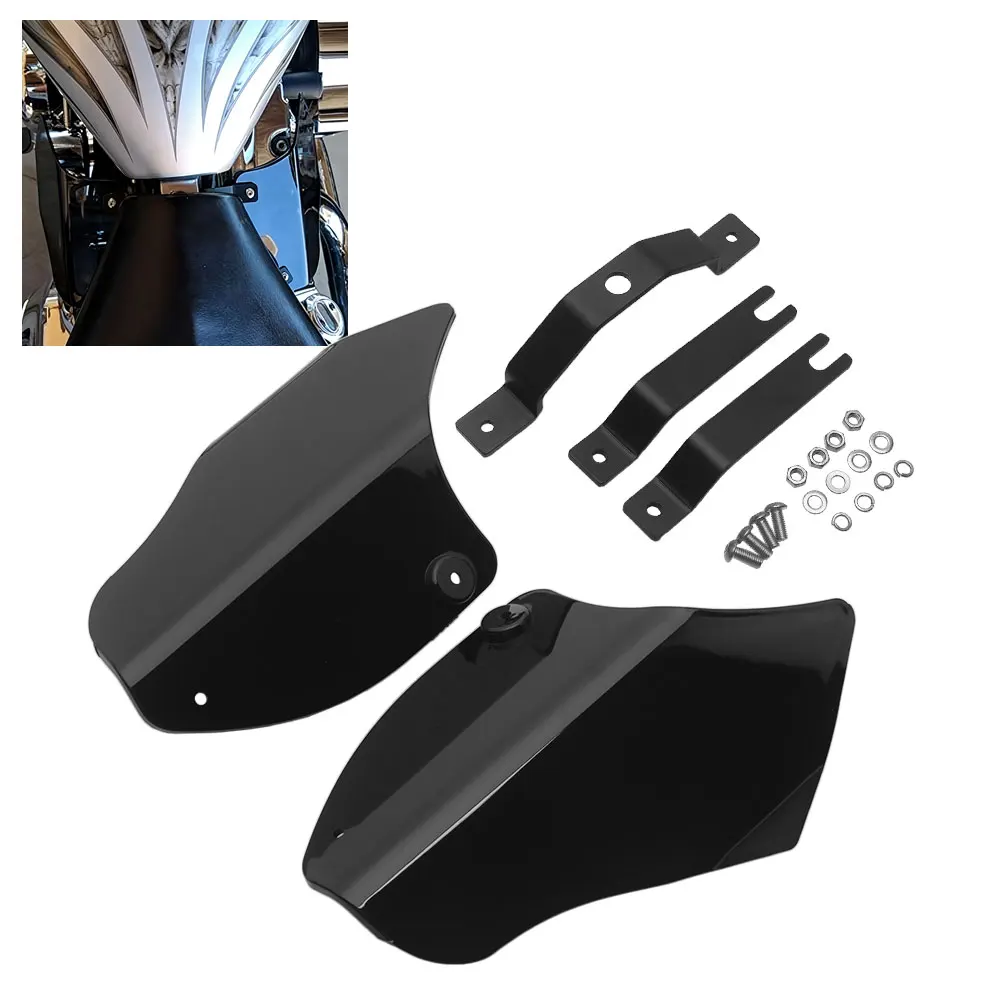 Motorcycle Accessories 1 Pair Heat Deflector Shields Black ABS Plastic For Harley Softail Cross Bones Springer FLSTSB 2008 -2011