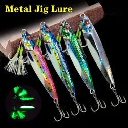 AS-Slow Jig Fishing Lure, UV Glow Jig, impressão 3D, caindo pescador, isca de metal duro, afundando Jigging, pesca, 60g, 80g