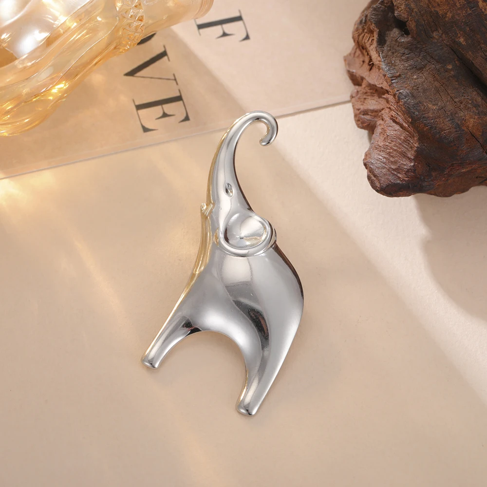 Dawapara Good Luck Elephant Brosche Pin Afrika Tier Totem Minimalistische Accessoires Broschen aus Edelstahl – Detail 11
