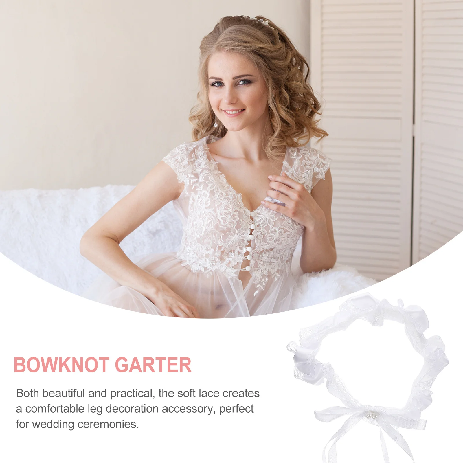 2 قطعة الزفاف الساق الفرقة الدانتيل Bowknot العريس العروس الرباط مريحة الجلد ودية أنيقة ملحق الزفاف الزفاف #3