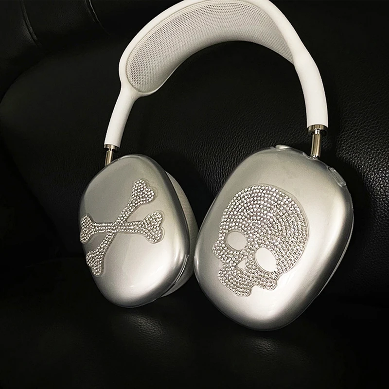 

Headphone Clear Case For Apple Airpods Max Protective Cover 3D Bright Diamond Headset Silicone A Pair Cases For AirpodsMax