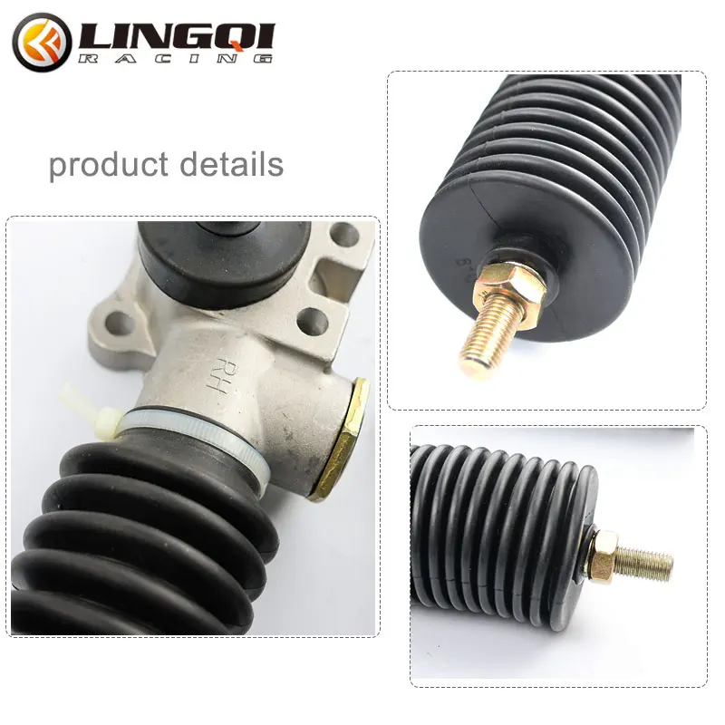 LINGQI RACING Go Kart Cart Steering Gear Rack Assembly Tie Rod Shaft Kit For ATV Buggy Quad Bike Off Road 365mm 420mm Length