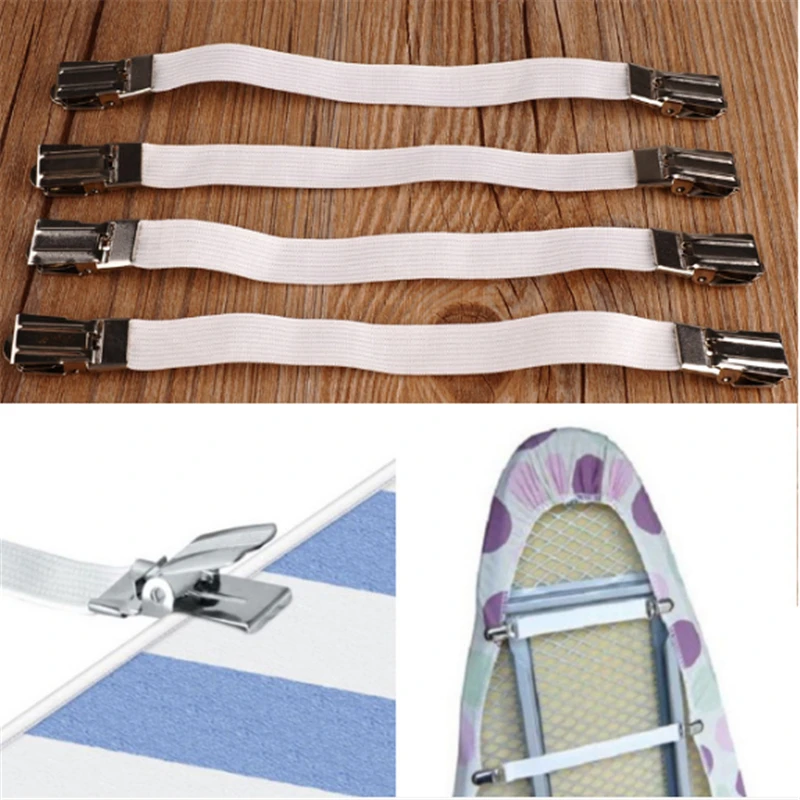 4pcs Adjustable Bed Sheet Fasteners Straps Elastic Mattress Cover Corner Holder Clip Grippers Suspender Cord Hook Loop Clasps